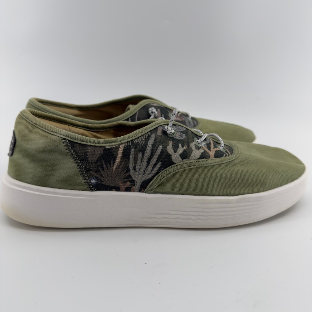 Hey Dude Conway M Desert Olive Green Cactus Print Loafers Mens 11